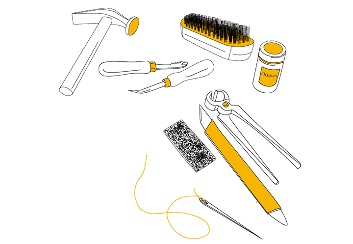 TrabertSchuhe-Werkzeug-Illustration